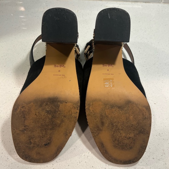 Coach, black suede block heel size 8 - Picture 7 of 7